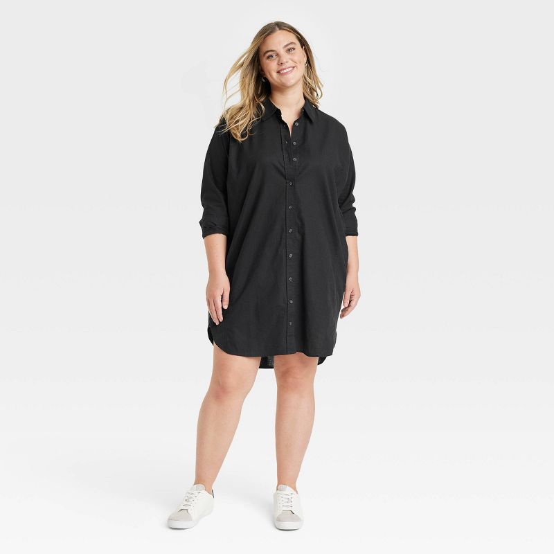 Women's Long Sleeve Mini Shirtdress - Universal Thread™, 4 of 12