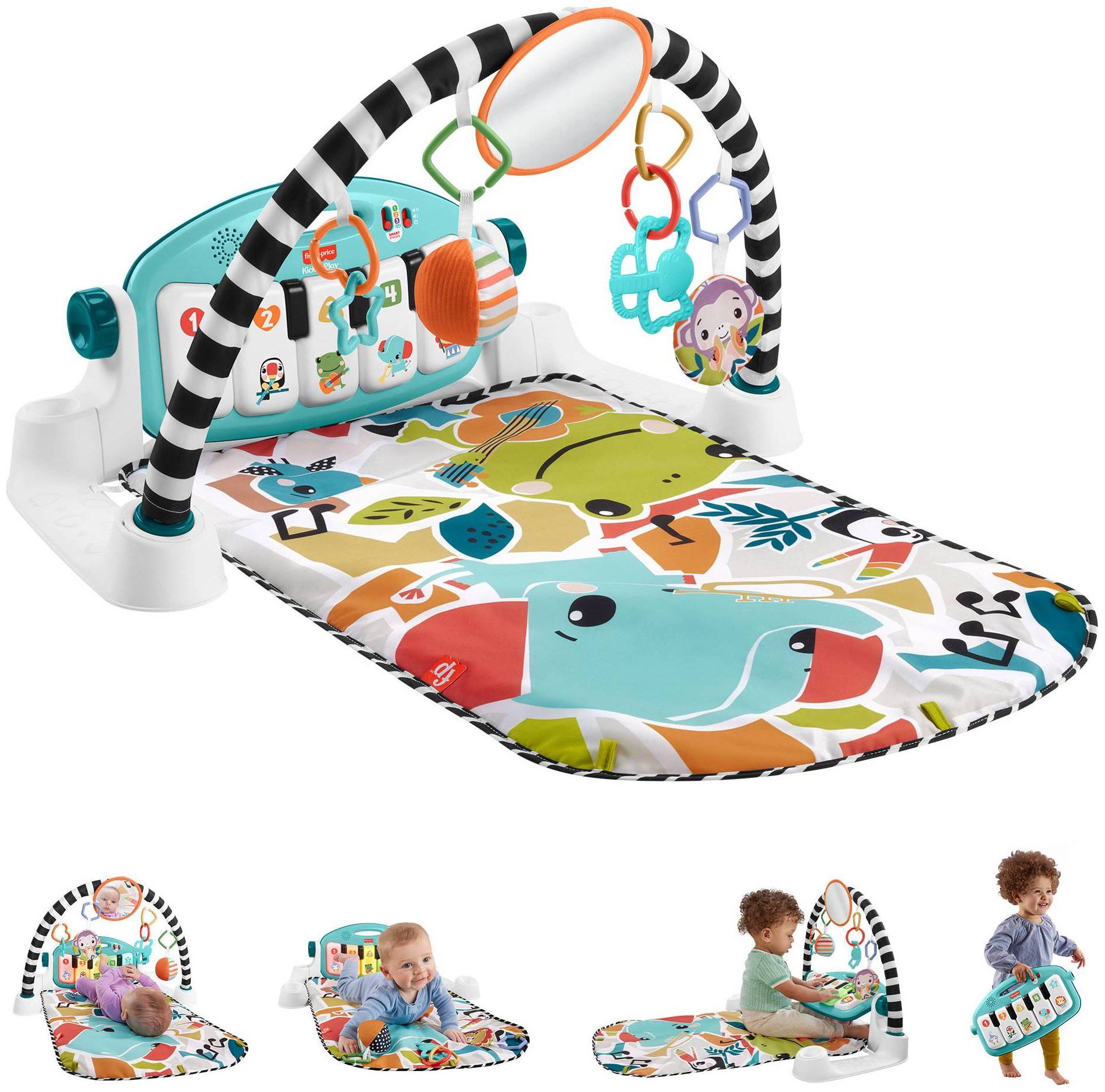Fisher-Price Glow & Grow Kick and Play Gym - Blue