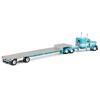 First Gear DCP 1/64 Teal Peterbilt 379 with 48in Flattop Sleeper & Transcraft Step Deck Trailer 60-2127 - 3 of 4