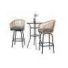 Maliang 3pcs Outdoor Bar Set, Patio Bar Table and Chairs Set, Bar Height Patio Set, Gray - 3 of 4