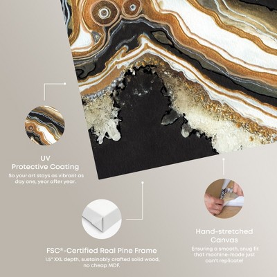 Black and Gold Abstract Geode Canvas Wall Art, 16" x 24"