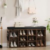Shoe Bench with Padded Seat, Entryway Storage Bench with Adjustable Shelf, 3 Tier Shoe Rack with 10 Compartments - 4 of 4