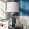 Barnes and Ivy Iris Vintage Style Table Lamp 28" Tall Blue White Floral Geneva with Table Top Dimmer White Drum for Bedroom Living Room Bedside Office - 2 of 4