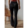 Black V-Shape High Waist Flared Leggings for Women - 3 of 3