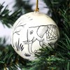 Slickblue Handcrafted Set of 2 Papier-Mâché Ornaments – Whimsical Bird & Animal Designs, 3" with Tassel Loops - 3 of 4