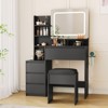 Coucheta 36-Inch Vanity Desk with LED Mirror, Power Outlet & USB Ports, Makeup Dressing Table with 4 Drawers, Stool & Adjustable Lights - 2 of 4