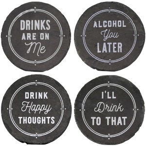 3.75 In Happy Hour Coaster Set Alcohol Bar Coasters - 1 of 4
