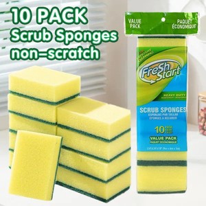 10/20-Pack Multipurpose Cleaning Sponges, Heavy-Duty Scouring Pads for Kitchen Dishes, Household, Commercial & Industrial Use, Tough on Stains - 1 of 4