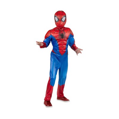 Kids' Marvel Spider-Man Muscle Chest Halloween Costume Jumpsuit with Mask