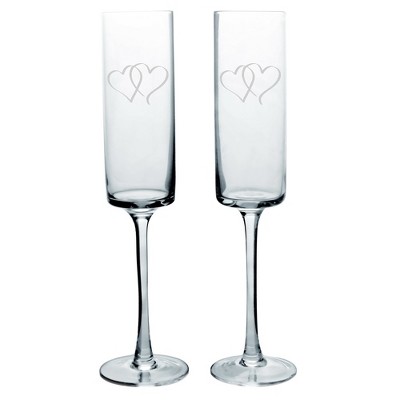 cylindrical champagne flutes