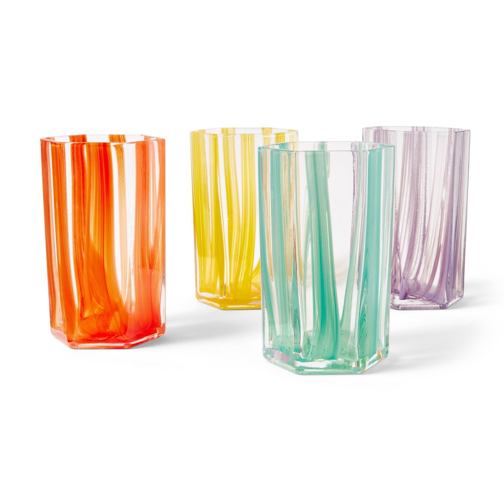 4pc Tall Glass Drinkware Set 