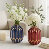 Sagebrook Home Abstract Design Small Ceramic Vases Contemporary Flower Vases for Home Office Decorative Accent - Easy Gift Idea - 3 of 4