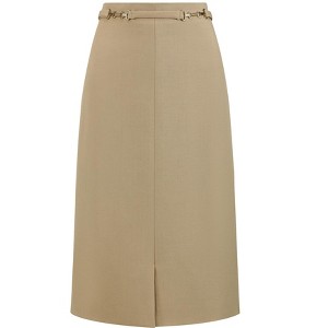 INSPIRE CHIC Women's Business Pencil High Waist Mental Decor Formal Work Midi Skirts - 1 of 4