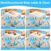5-Piece Kids Table and Chairs, Height Adjustable Toddler Table and Chair Set for Ages 2-10 with Graffiti Desktop, Non-Slip Legs for Classroom/Daycare - 4 of 4
