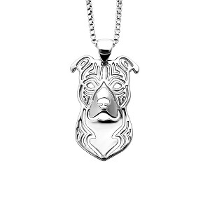 Pit Bull Staffordshire Terrier Dog Necklace Earrings or Set Silver Womens Ginger Lyne Collection - 1 of 4