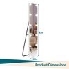 Right-angle full-length mirror with stand, floor mirror, aluminum alloy frame, can be installed upright or wall-mounted. - 4 of 4
