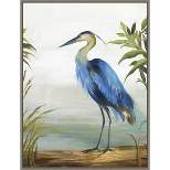22" x 30" Blue Heron by Aimee Wilson Framed Canvas Wall Art Gray Wash - Amanti Art