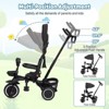 Acekool 7-in-1 Folding Toddler Tricycle with Adjustable Push Handle, Safety Harness, Brake, Rotatable Seat, Canopy, Storage & Cup Holder for Ages 1-5 - 3 of 4