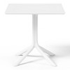WestinTrends Playa 5-Piece Outdoor Resin Square Patio Dining Table Set with Modern Stackable Patio Dining Chairs, White - 4 of 4