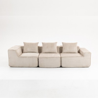 Dolonm 111" Multi person modular compression sofa that can be freely combined，Sectional Boneless sofa，No Assembly Required