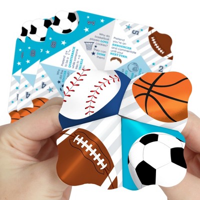 Big Dot of Happiness Go, Fight, Win - Sports - Baby Shower or Birthday Party Cootie Catcher Game - Jokes and Dares Fortune Tellers - Set of 12