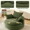 Whisen Corduroy Swivel Round Sofa Chair with Dual-layer Cushion Design and 3 Removable Pillows - 3 of 4