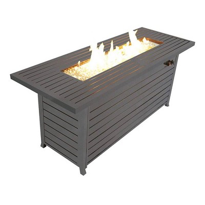 Rectangle Steel Fire Pit Table Mocha, Target Gas Fire Pit Instructions