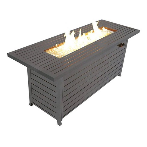 Rectangle Aluminum Fire Pit Table Mocha - Legacy Heating : Target
