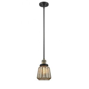 Chatham - 1 Light Stem Hung Mini Pendant In Art Deco Style-8 Inches Tall and 7 Inches Wide - 1 of 1