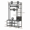 Hall Tree with Bench and Shoe Storage Metal Frame 5-in-1 Reversible Entryway Bench with Coat Hooks - 2 of 4