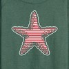 Women's - Instant Message - Nautical Striped Starfish Lightweight French Terry Wide Neck Long Sleeve Graphic Shirt - 2 of 4