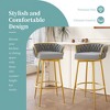 SKRAN Swivel Counter Height Bar Stools Set of 2,Low Back Upholstered Kitchen Chairs with Hand-Woven Backrest & Footrest for Island,Dining Room,Grey - 2 of 4