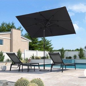 PURPLE LEAF Patio Umbrella Outdoor Table Umbrella Aluminum Frame Market Umbrella Sun Umbrella with 8 Sturdy Ribs - 1 of 4