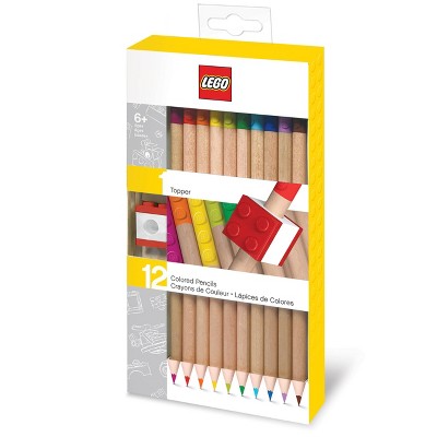 12pk LEGO Iconic Colored Pencils with Topper