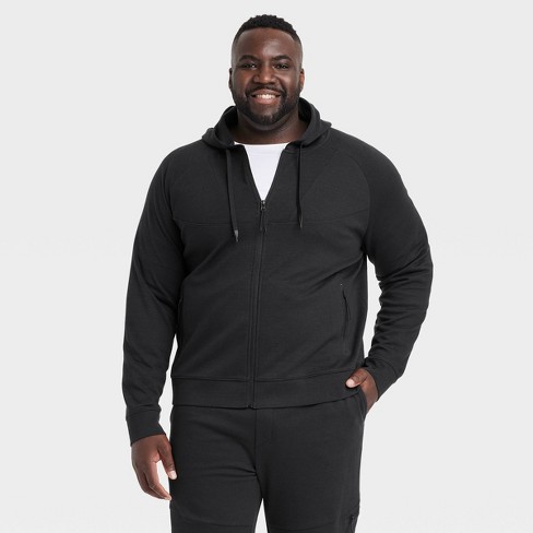 Men's Cotton Fleece Hooded Sweatshirt - All In Motion™ Black M : Target