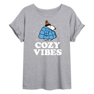 Women's - Peanuts - Cozy Vibes Oversized Graphic T-Shirt - 1 of 4