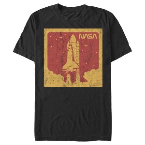 Men's NASA Red And Orange Rocket Launch Poster T-Shirt - 1 of 4