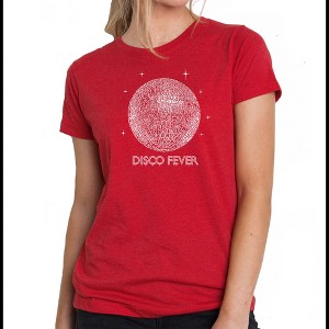 LA Pop Art Women's Premium Blend Word Art T-shirt - Disco Ball - 1 of 4