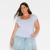 Women's Slim Fit Cap Sleeve Deep Scoop Neck T-Shirt - Wild Fable™ - 2 of 3
