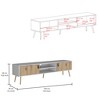 71" TV Stand with Dual-Tone Finish, Hinged Drawers, Open Shelves, and Organized Cable Management for Living Room and Bedroom - 3 of 4