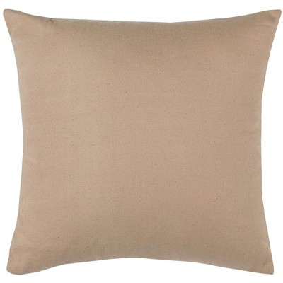 Talie 16" Beige and Ivory Damask Plush Pillow