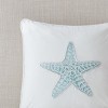 Yukimo Square Pillow White 16x16", 100% Cotton Decorative Pillow with Starfish Embroidery, Hypoallergenic Polyester Fill, OEKO-TEX Certified - 3 of 4