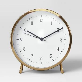 6" Mantle Clock with Alarm Brass - Threshold™