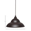 Toltec Lighting Any 1 - Light Pendant in  Dark Granite with 16” Dark Granite Double Bubble Metal Shade Shade - 2 of 2