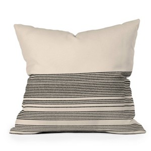 Deny Designs Kierkegaard Design Studio Organic Stripe Square Outdoor Throw Pillow Black/Cream - 1 of 4