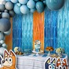 Katchon, Orange Blue and Light Blue Fringe Backdrop - 3.2x6.5 Feet, Pack of 2 | Dog Themed Birthday Party Decorations - 3 of 4