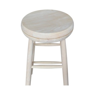 Classic 31" Swivel Scooped Seat Barstool in Unfinished Wood