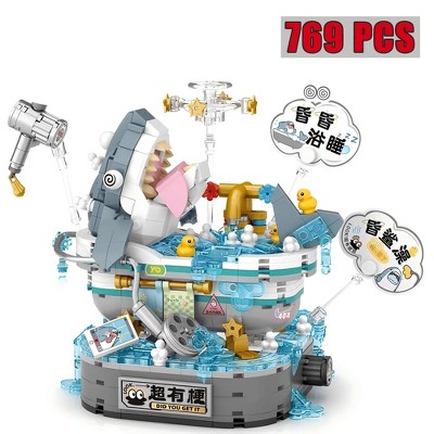 769 Pcs Mini Building Block Set, Shark Bathing DIY Block Toy Kit for Kids