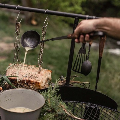 Hand-Forged Stainless Steel and Walnut Long Handle Soup Ladle