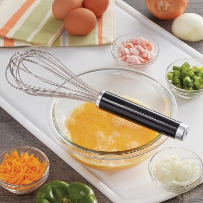 KitchenAid 10.5 Inch Black and Silver Stainless Steel Balloon Whisk